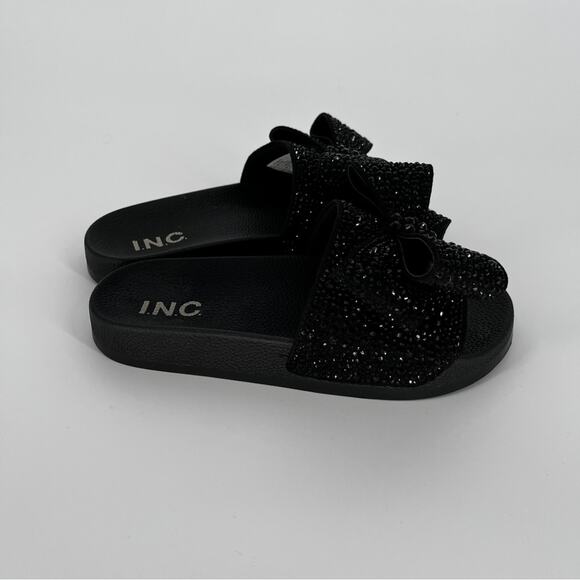 I.N.C. International Concepts Peymin Slide sandals black bow - 5 - Picture 7 of 12